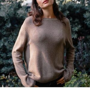 Jenni Kayne Everyday Taupe Crew Neck Sweater Size Medium